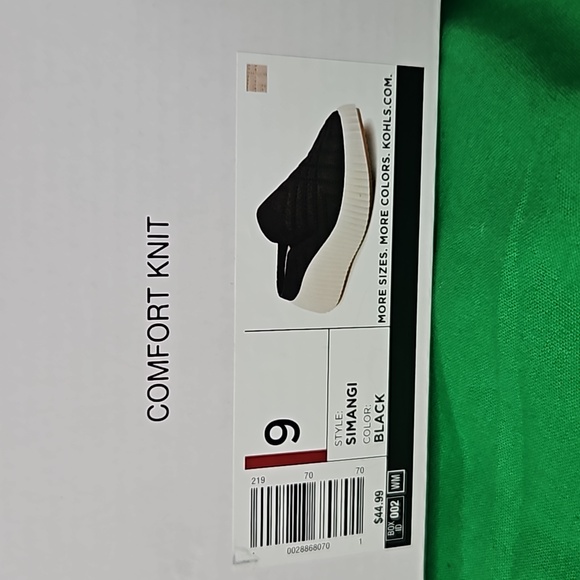 SONOMA Simangi Black slip on Comfort knit 2.5 inch lift memory foam shoes - Picture 12 of 14